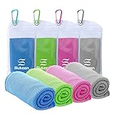 [4 Pack] Cooling Towel (40"x12"), Ice Towel, Soft Breathable Chilly Towel, Microfiber Towel for Yoga, Sport, Running, Gym, Workout,Camping, Fitness, Workout & More Activities