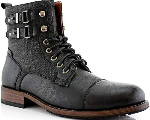 Mens Zip Up Leather Boots