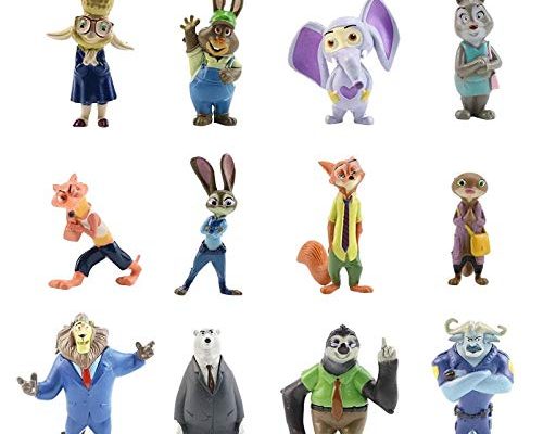 12PCS Zootop Action Figure Set - 12 Toy Kit with Figures Cake Topper Cake Decoration Figures