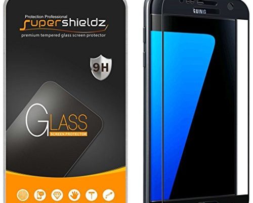 (2 Pack) Supershieldz Designed for Samsung Galaxy S7 Tempered Glass Screen Protector, (Full Screen Coverage) Anti Scratch, Bubble Free (Black)