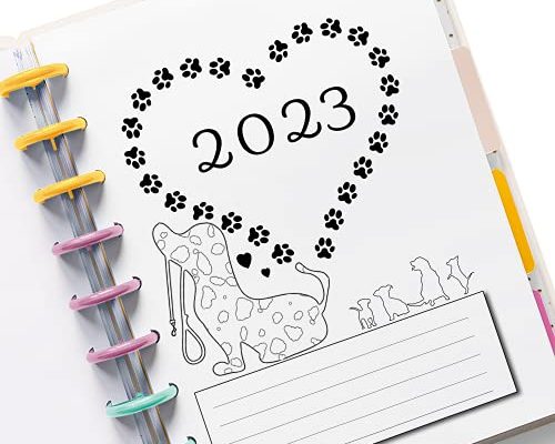 2023 Monthly Calendar Refills for 8 Disc Half Letter Planners Fits TUL Junior, Staples ARC Notebook Junior, Levenger Circa, NOTIQ Half-Letter 8-Disc (M4 and M5), Marta Stewart (Dog)