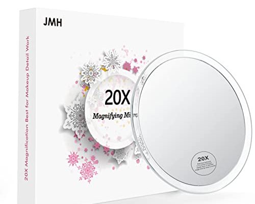 20X Magnifying Mirror with 3 Suction Cups for Easy Mounting– Use for Makeup Application - Tweezing – and Blackhead/Blemish Removal, 6 Inch
