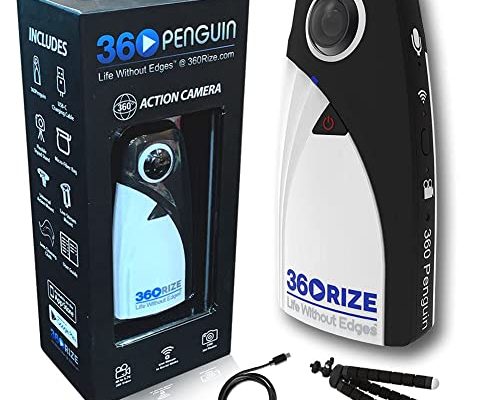 360 Camera - 360Penguin - iPhone/Android Compatible VR Camera - 24MP Photo and 4K Video (360rize)