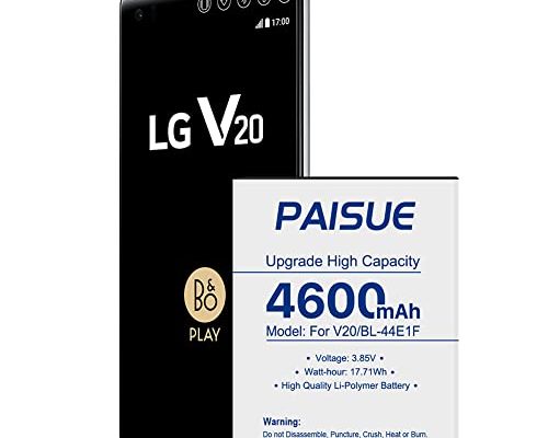 [4600mAh] LG V20 Battery, 2022 New Version Upgraded High Capacity BL-44E1F Replacement Battery for LG V20, LG Stylo 3, LG Stylo 3 Plus | V20 Cell Phone Spare Batteries