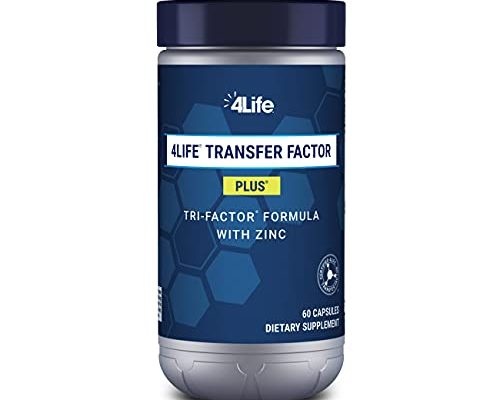 4Life Transfer Factor Plus Tri-Factor Formula - Immune System Support with Zinc, Super Mushroom Blend (Maitake, Shiitake, Agaricus), and Extracts of Cow Colostrum and Chicken Egg Yolk - 60 Capsules