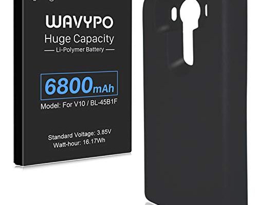 6800mAh Battery for LG V10 with Back Cover, Wavypo Upgraded Li-Polymer Extended Battery for LG V10 BL-45B1F H900 H901 VS990 LS992 LS992 H960A V10 Spare Battery Replacement Kit