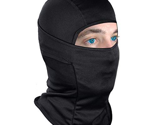 Achiou Balaclava Face Mask UV Protection for Men Women Sun Hood Tactical Lightweight Ski Motorcycle Running Riding Black