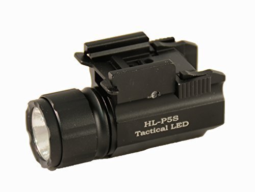 Aimkon HiLight P5S 500 Lumen Sub-compact Pistol LED Strobe Flashlight for with Weaver Quick Release for Glock Series, Sig Sauer, Smith & Wesson, Springfield, Beretta, Ruger, and Heckler & Koch, etc