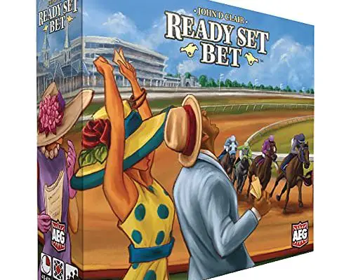 Alderac Entertainment Group (AEG) Ready Set Bet - Alderac Entertainment Group, Horse Racing Betting Board Game, Ages 14+, 2-9 Players, 45-60 Min, White, Medium