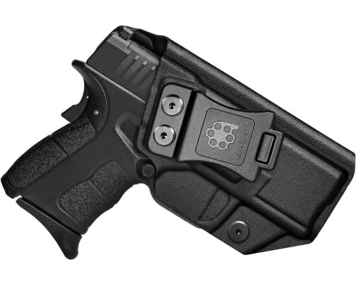 Amberide IWB KYDEX Holster Fit: Springfield XD-S 3.3" & XD-S MOD.2 3.3" Pistol | Inside Waistband | Adjustable Cant | US KYDEX Made (Black, Right Hand Draw (IWB))
