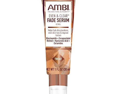 Ambi Even & Clear Fade Serum Dark Spot Remover with Retinol & Hyaluronic Acid, Hydroquinone Free 1 Ounce