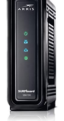 ARRIS SURFboard SB6190 DOCSIS 3.0 32 x 8 Gigabit Cable Modem | Comcast Xfinity, Cox, Spectrum | 1 Gbps Port | 800 Mbps Max Internet Speeds | Easy Set-up with SURFboard Central App | 2 Year Warranty