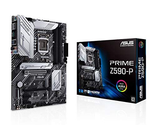 ASUS Prime Z590-P LGA 1200 (Intel® 11th/10th Gen) ATX Motherboard (PCIe 4.0, 10+1 Power Stages, 3X M.2, 2.5Gb LAN, Front Panel USB 3.2 Gen 2 USB Type-C®, Thunderbolt™ 4 Support)