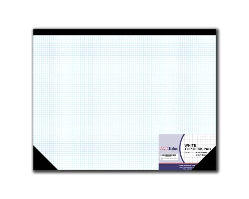 AUKSales TOP Sturdy Graph Desk Pad (Pack of 1), 22"x17", 1/4 Quad Grid, 50 Sheets Per Pad, Precise Notetaking, Sketching, Ideal for Engineers, Architects, Designers, Mathematician & Draftsmen