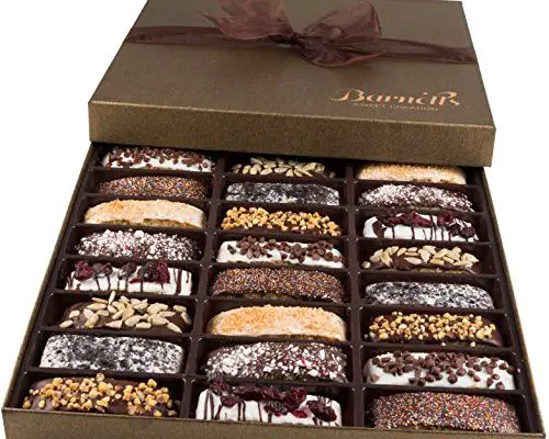 Barnett's Christmas Chocolate Gift Baskets, 24 Biscotti Cookie Chocolates Box, Covered Cookies Mens Holiday Gifts, Gourmet Prime Food, Candy Basket Delivery For Men Women Families, Thanksgiving Ideas
