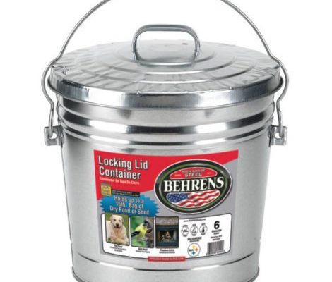 Behrens 6 Gallon Rust-Proof Steel Locking Lid Trash Can(6 gal) Made in USA