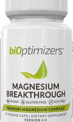 BiOptimizers - Magnesium Breakthrough Supplement 4.0 - Has 7 Forms of Magnesium Like Bisglycinate, Malate, Citrate, and More - Natural Sleep Aid - Brain Supplement - 30 Capsules