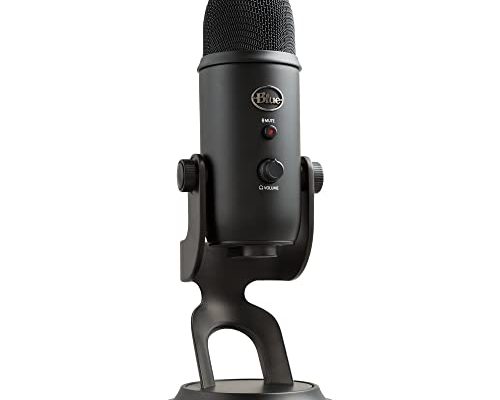 Blue Yeti USB Microphone for PC, Mac, Gaming, Recording, Streaming, Podcasting, Studio and Computer Condenser Mic with Blue VO!CE effects, 4 Pickup Patterns, Plug and Play – Blackout