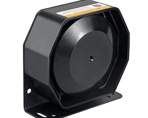 BooYu 200W Compact High-Performance PA Siren Horn Speaker [Ultra Slim] [8 Ohms] [125-135 dB] [IP66 Waterproof] [Capable with Any 100-200 Watt Siren] for Police Car, Ambulance, Fire, Engineer Vehicles