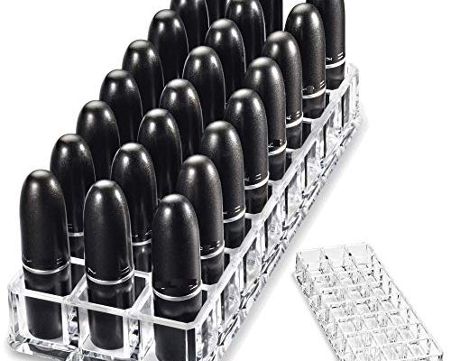 byAlegory Premium Beauty Organization Acrylic Lipstick Organizer & Beauty Container 24 Space Storage (Clear)