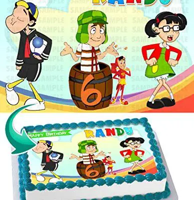Cakecery El Chavo del Ocho Edible Cake Image Topper Personalized Birthday Cake Banner 1/4 Sheet