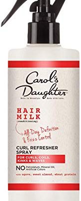 Carol’s Daughter Hair Milk Curl Refresher Spray for Curls, Coils and Waves, with Agave, Sweet Almond and Wheat Protein, Hair Refresher Spray, 10 fl oz