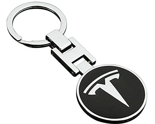 Chuangzhi Sales Car Logo Key Chain Ring - 3D Chrome Metal Car Keychain Keyring Alloy Key Holder (Fit Tesla)