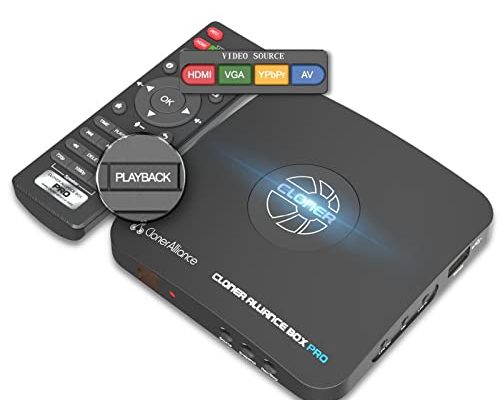 ClonerAlliance Box Pro, 1080p@60fps Video Recorder, DVR with HDMI Capture, Playback on TV. RCA/YPbPr/VGA to Digital Converter. No PC Required. Supports PVR/OTA.