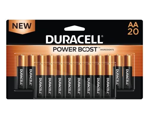 Duracell Coppertop AA Batteries with Power Boost Ingredients, 20 Count Pack Double A Battery with Long-lasting Power, Alkaline AA Battery for Household and Office Devices