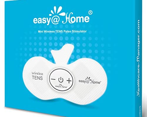 Easy@Home Rechargeable Compact Wireless TENS Unit - 510K Cleared, FSA Eligible Electric EMS Muscle Stimulator Pain Relief Therapy, Portable Pain Management Device EHE015