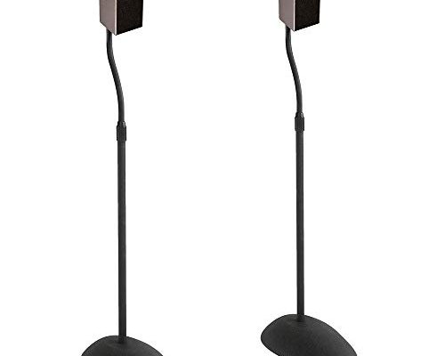 ECHOGEAR Speaker Stands Pair - Height Adjustable with Universal Compatibility - Works with Vizio, Klipsch, Bose, Sony & More - Includes Built-in Cable Management - Great for Surround Sound Setups
