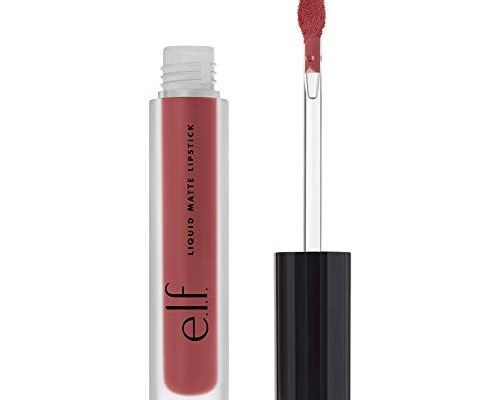 e.l.f. Liquid Matte Lipstick, Long Lasting Matte Finish, Quick-Dry & Smudgeproof, Mauvelous, 0.10 Fl Oz (3mL)