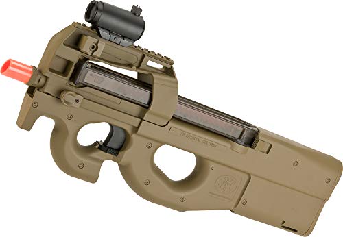 Evike Airsoft - FN Herstal Licensed Airsoft P90 Full Size Metal Gearbox Airsoft AEG (Color: Dark Earth/Base Only (No Accessories Included))