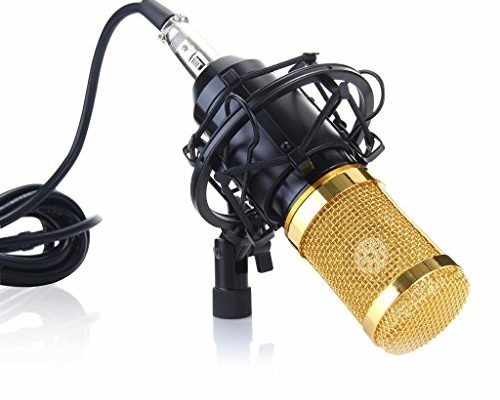 Excelvan BM-800 Cardioid Condenser Sound Studio Recording Microphone Mic with Shock Mount for Studio Recording