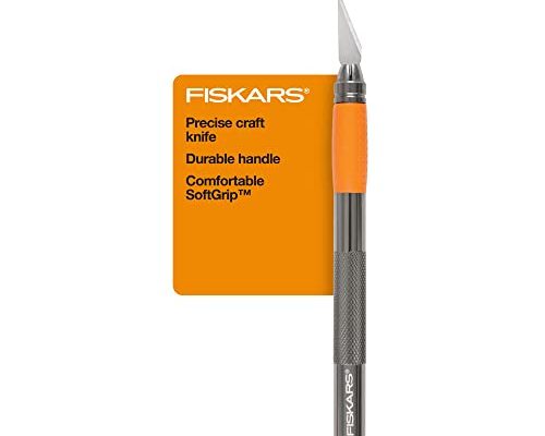 Fiskars Heavy Duty Die Cast, Exacto, 8 Inch, Precision Knife for Crafts, Multi Use Blade with Protective Cover, Steel