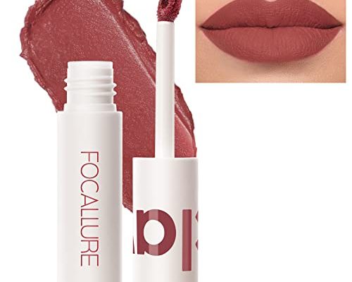FOCALLURE Velvet Matte Liquid Lipstick, Satin-Finish Full Coverage Lip Color, High Pigmented Lip Stain for Cheeks and Lips Tint, Smooth Soft Lip Makeup, Lightweight, Quick-Drying, Terra Cotta