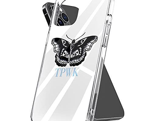 Generic Phone Case Compatible with iPhone Tpwk Waterproof Blue Scratch Butterfly Accessories Harry Shock Styles 6 7 8 Plus Se 2020 X Xr 11 Pro Max 12 Mini,Transparent
