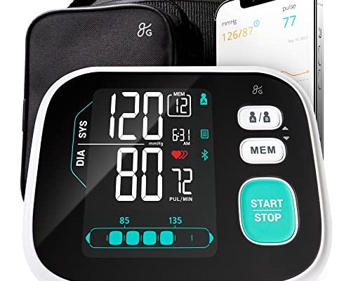 Greater Goods Blood Pressure Monitor - Premium Series | Smart, Bluetooth, Heart Rate Monitor Kit | Comfortable Blood Pressure Cuff That is Easy to Use | Designed in St. Louis