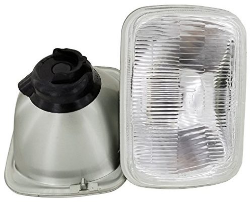 GS Power's OEM style 7 x 6 inch Glass Lens H4 HID LED Halogen High Low Beam Headlight Lamp Conversion Replacement Kit (2 pcs) | Housing Only (Without Lights)| Also available in 4 x 6
