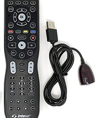 Inteset 4-in-1 Universal Backlit Remote & IReTV IR Receiver Combo. for Streamers That Have no IR Receiver Built in, Including F-TV, Nvidia Shield (2nd Gen), Kodi, MCE and Many Other A/V Devices