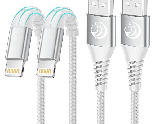 iPhone Charger 10 ft 2Pack, Long iPhone Charger Cord MFi Certified Lightning Cable 10ft Braided iPhone Charger Fast Charging for iPhone 14 13 12 11 Pro Max XS XR X 10 8 7 6S 6 Plus SE 5 5S-White