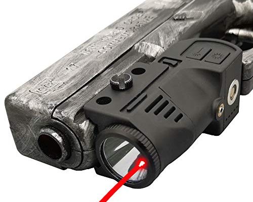 Laswin Tactical Flashlight with Internal Red Laser Sight for Handguns,2 in 1 Laser Light Combo,Magnetic Charging Flashlight Gun Laser Sight for Pistol,Glock,Rifles,Shotguns