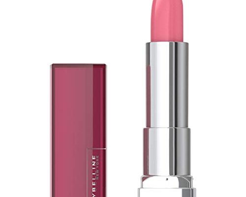 Maybelline Color Sensational Lipstick, Lip Makeup, Cream Finish, Hydrating Lipstick, Pink Sand, Pink 0.15 oz