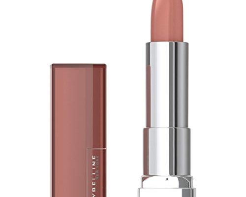 Maybelline Color Sensational Lipstick, Lip Makeup, Cream Finish, Hydrating Lipstick, Nearly There, Nude 0.15 oz