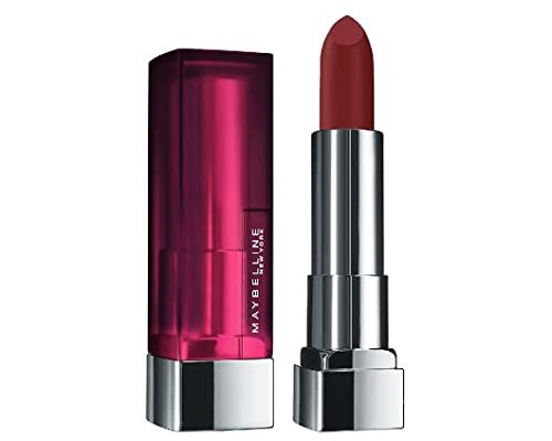 Maybelline Color Sensational Lipstick, Lip Makeup, Matte Finish, Hydrating Lipstick, Nude, Pink, Red, Plum Lip Color, Burgundy Blush, 0.15 oz; (Packaging May Vary)