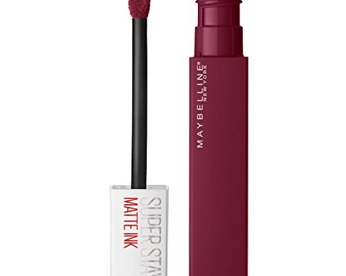 Maybelline New York Super Stay Matte Ink Liquid Lipstick, Long Lasting High Impact Color, Up to 16H Wear, Founder, Cranberry Red, 0.17 fl.oz