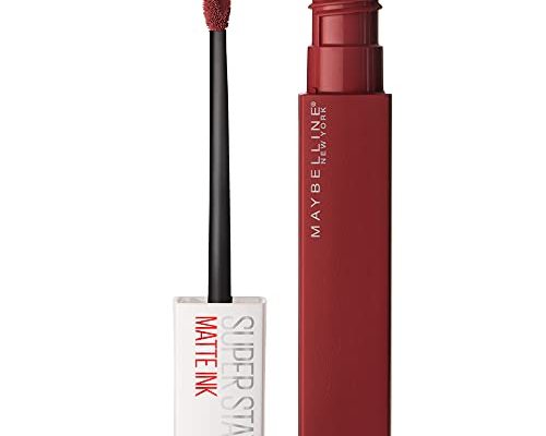 Maybelline New York Super Stay Matte Ink Liquid Lipstick, Long Lasting High Impact Color, Up to 16H Wear, Voyager, Deep Red, 0.17 fl.oz