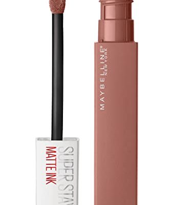 Maybelline New York Super Stay Matte Ink Liquid Lipstick, Long Lasting High Impact Color, Up to 16H Wear, Seductress, Light Rosey Nude, 0.17 fl.oz