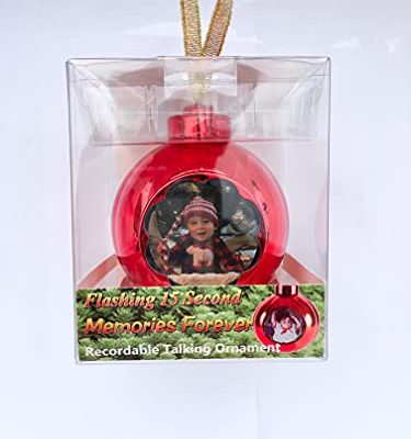 Memories Forever 15 Second Recordable Red Christmas Holiday Ornament