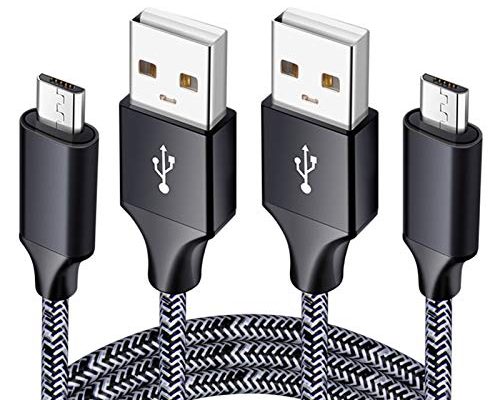 Micro USB Cable, 2-Pack 6FT Phone Charger Power Cords Android Long Fast Charging Cables Compatible with Samsung Galaxy J7 S6 S7 Edge J3, Note 3 4 5, Tablet S2 S4, LG Stylo 2/3 Plus V10 K20 K30